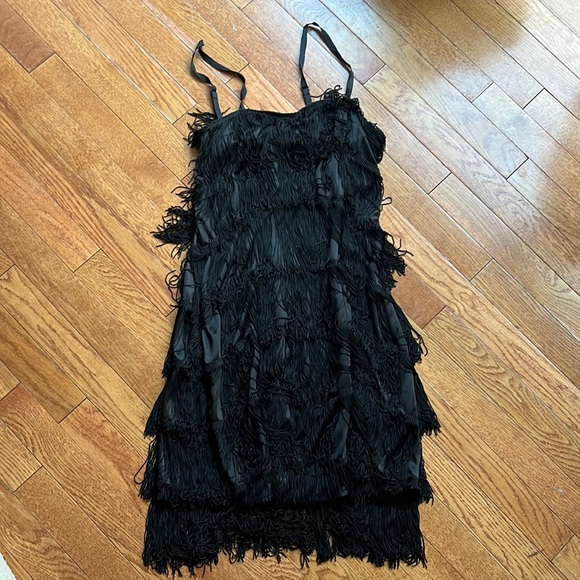 Black Fringe Dress - Holiday Party - Evening Wear - Picture 1 of 4